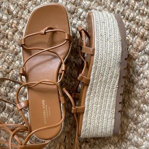 Michael Kors Collection Wedge Tie Up Sandals